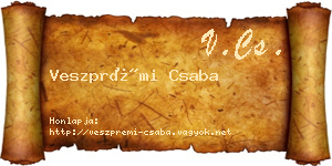 Veszprémi Csaba névjegykártya