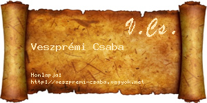 Veszprémi Csaba névjegykártya